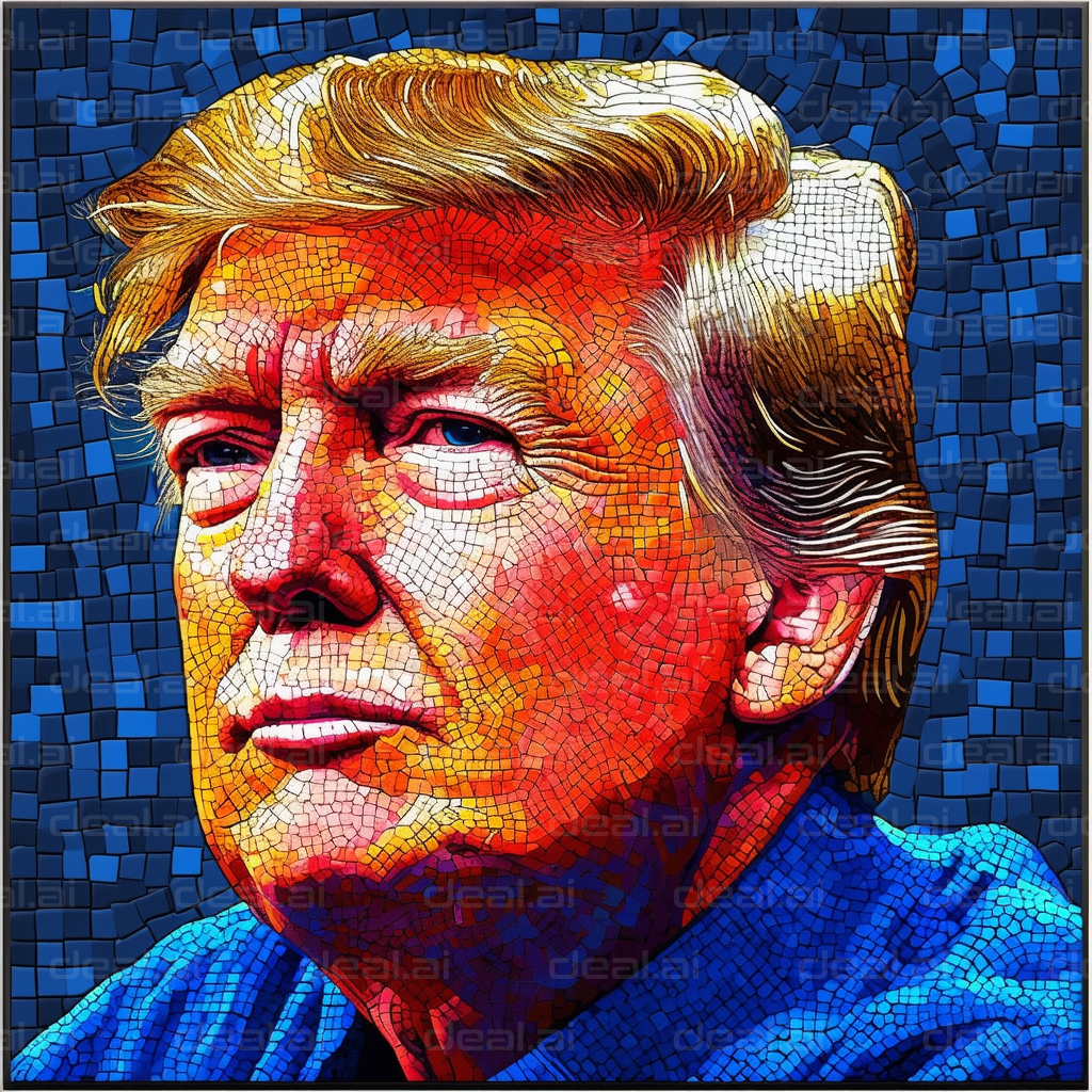 "Vibrant Mosaic Portrait"