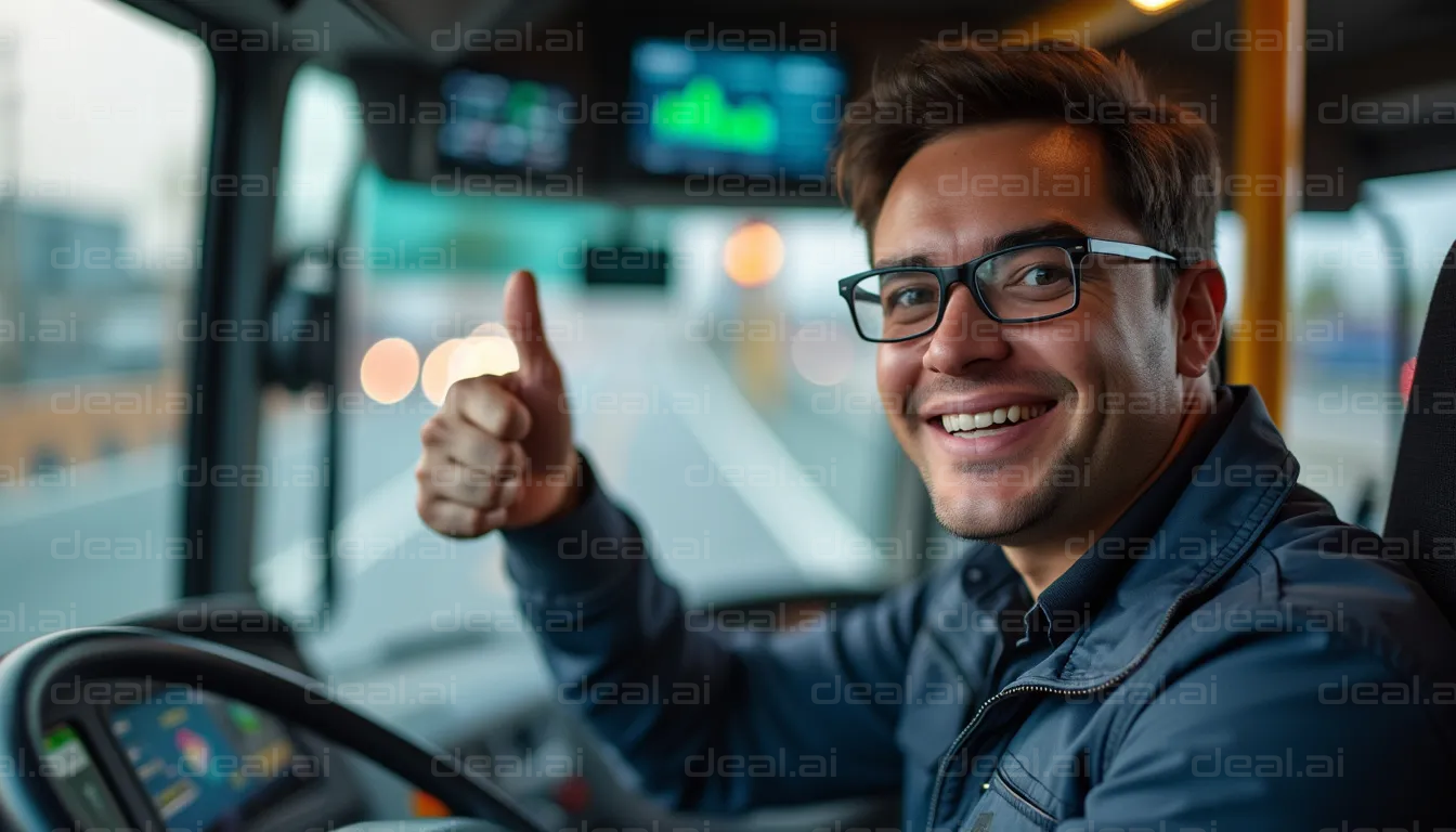 Happy Driver Gives Thumbs Up