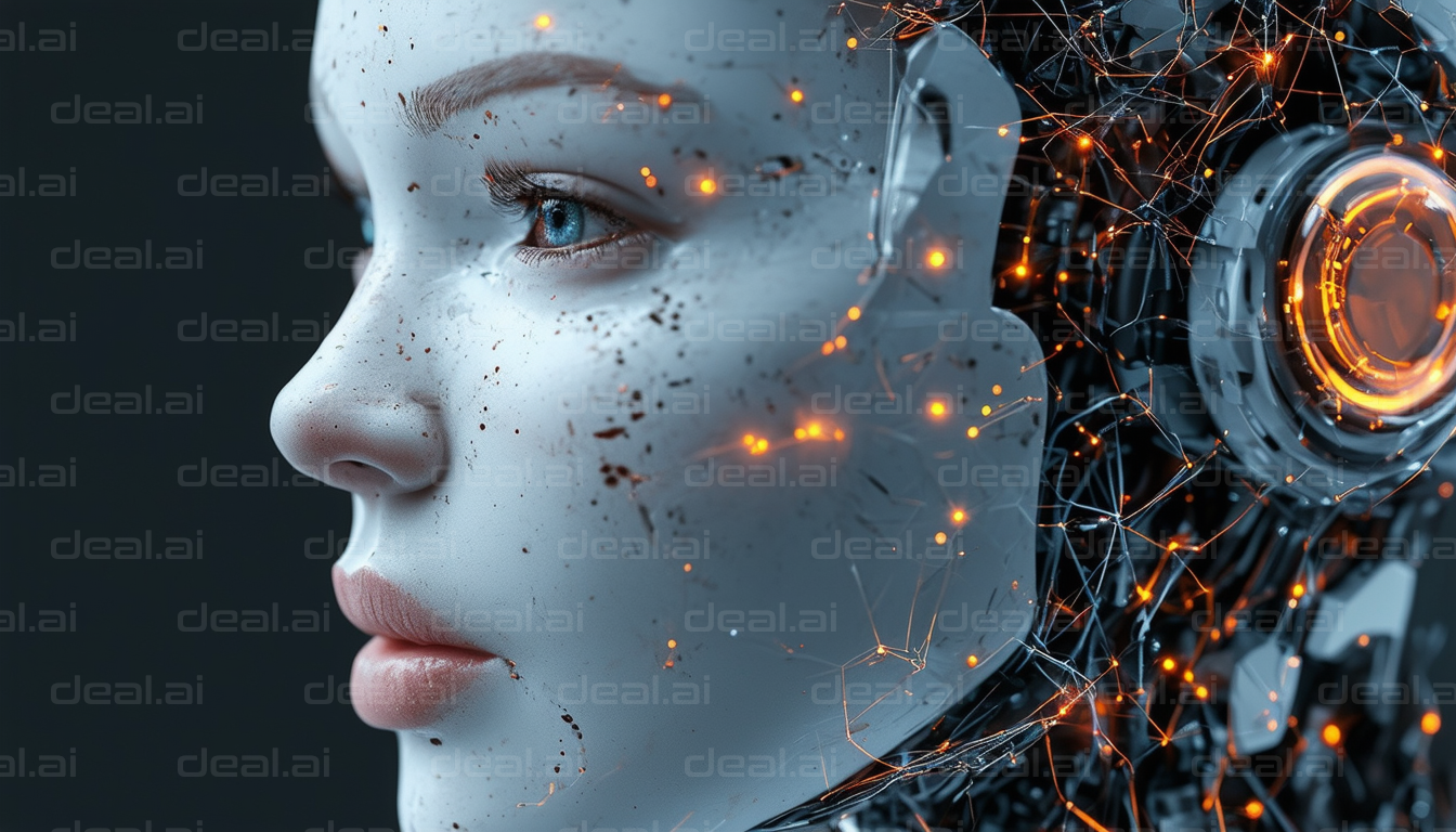 "Cyborg in Thoughtful Profile"