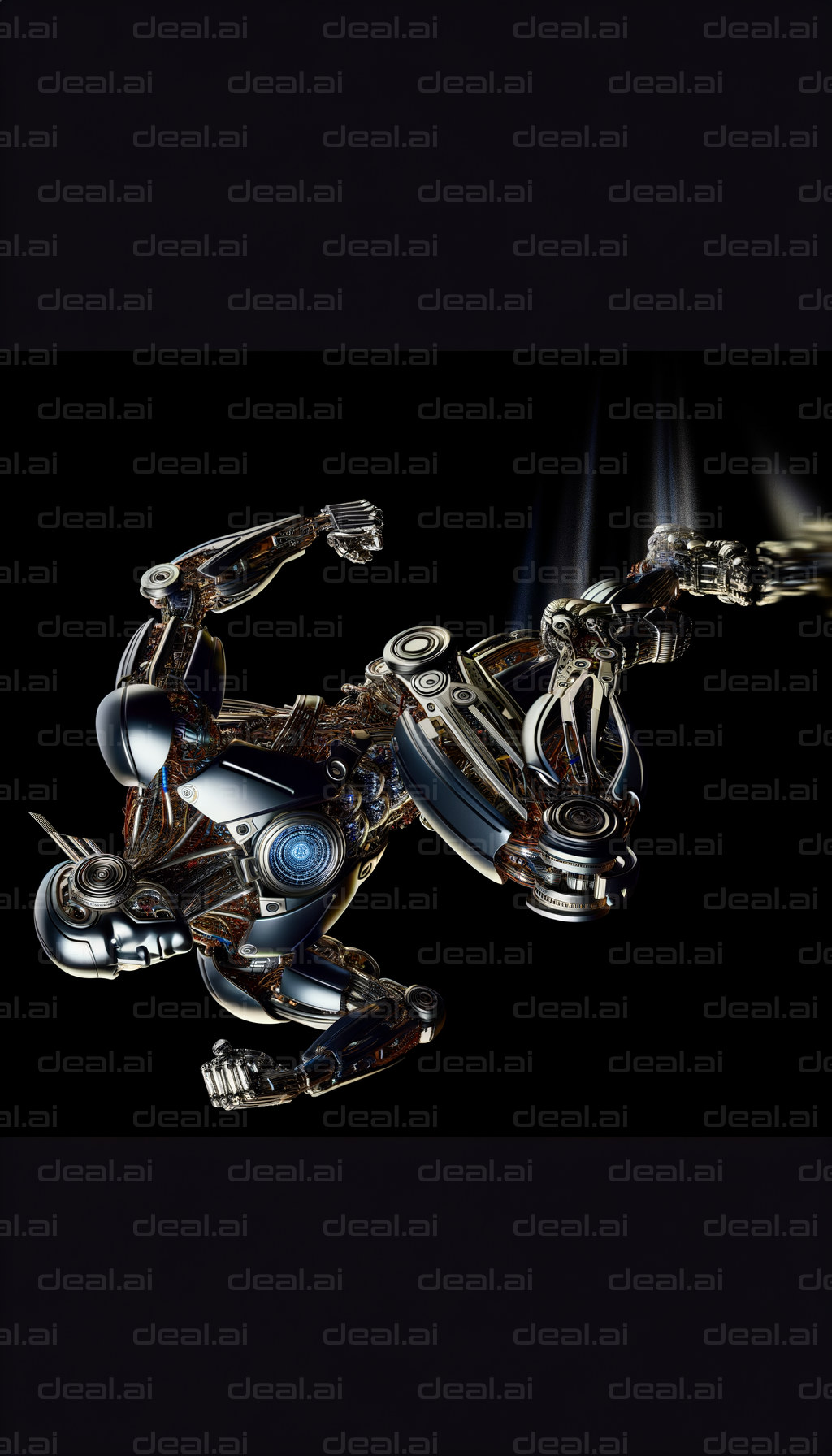 Futuristic Cybernetic Robot in Action