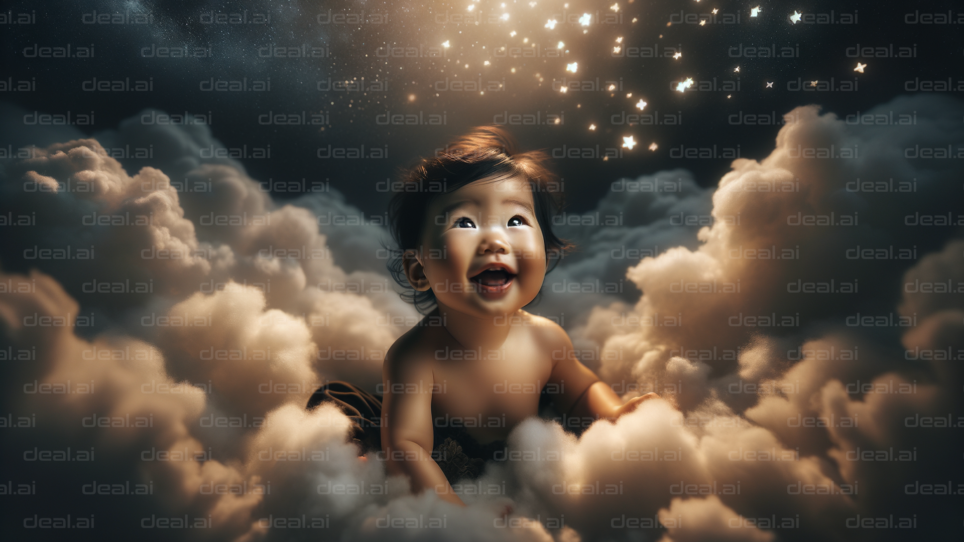 Baby Dreaming Among Stars