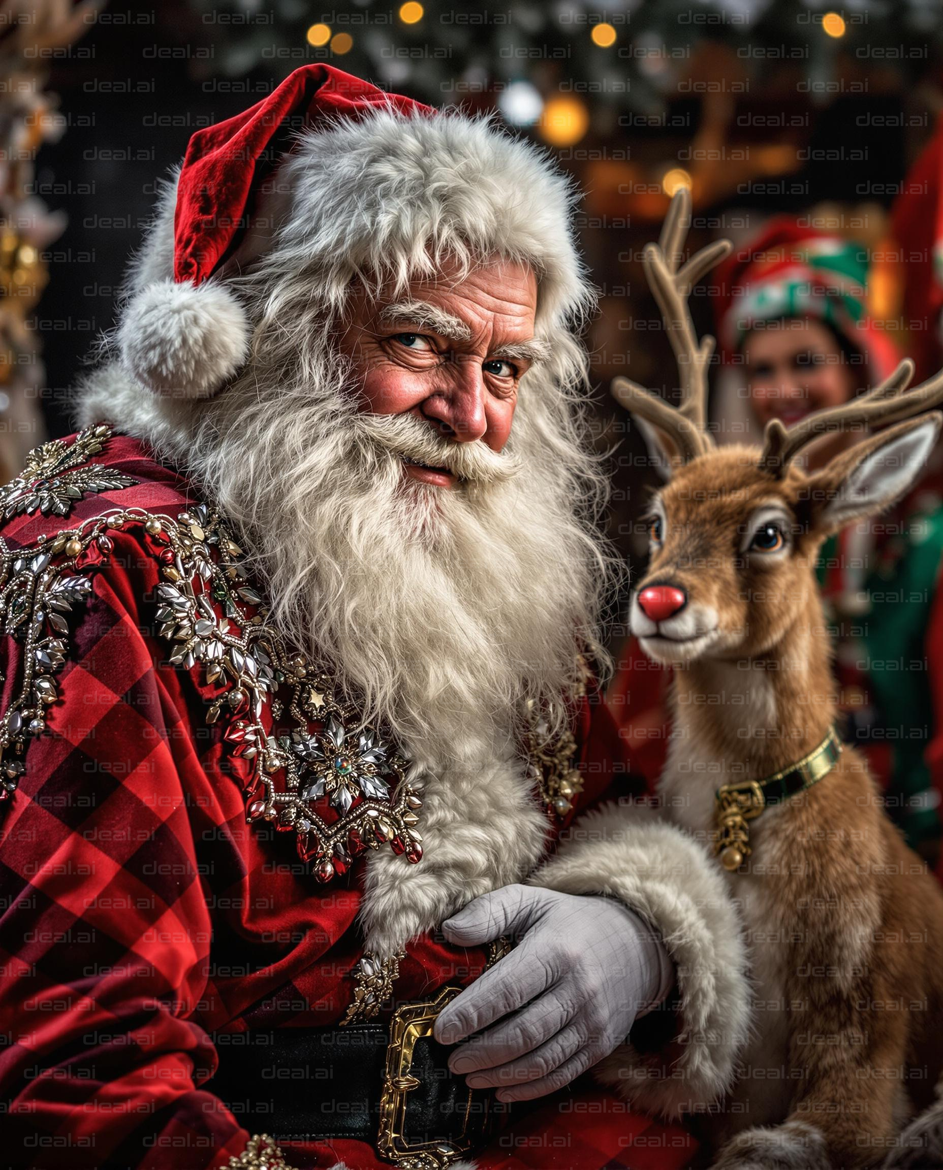 Santa and Reindeer Festive Cheer