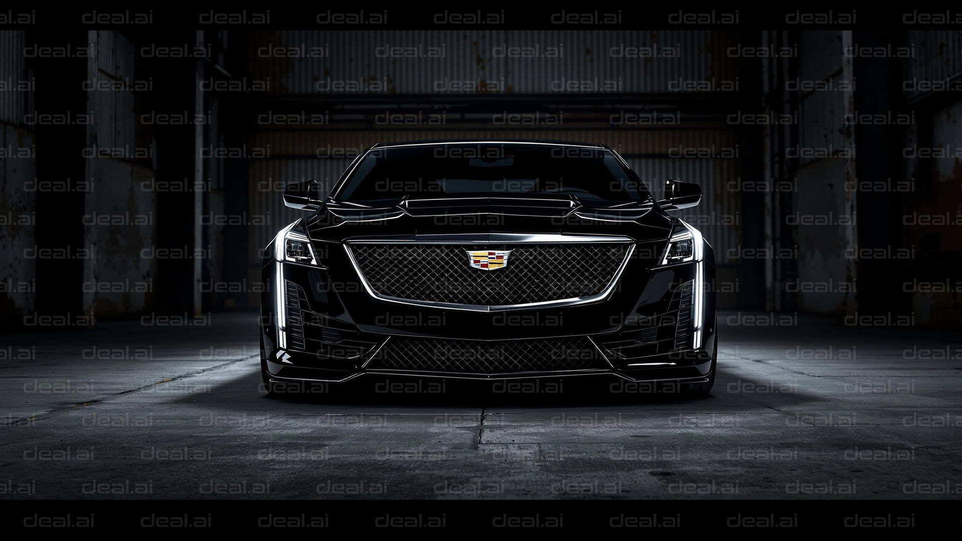 Sleek Black Cadillac Front View