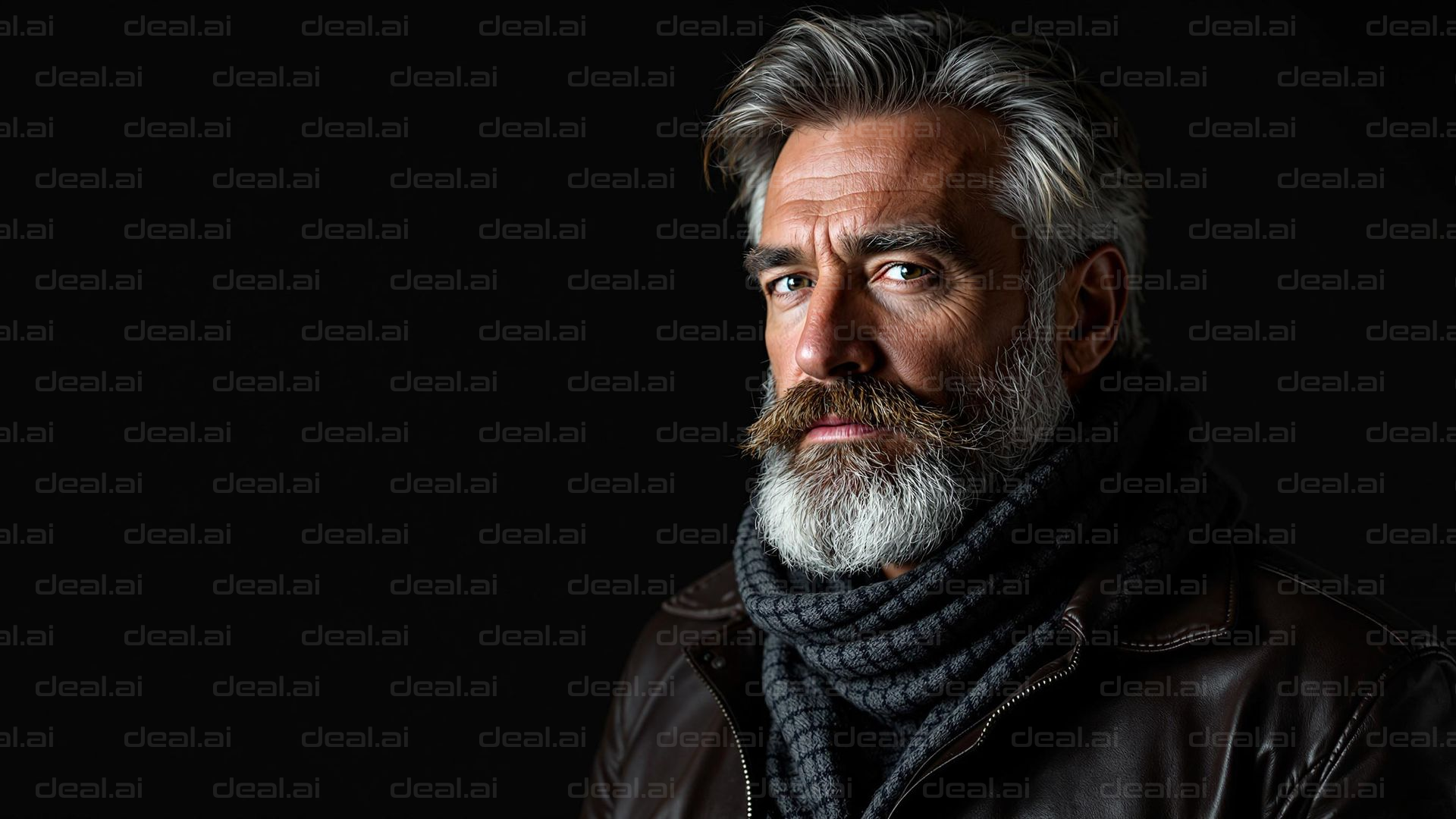 "Stylish Silver Beard Portrait"