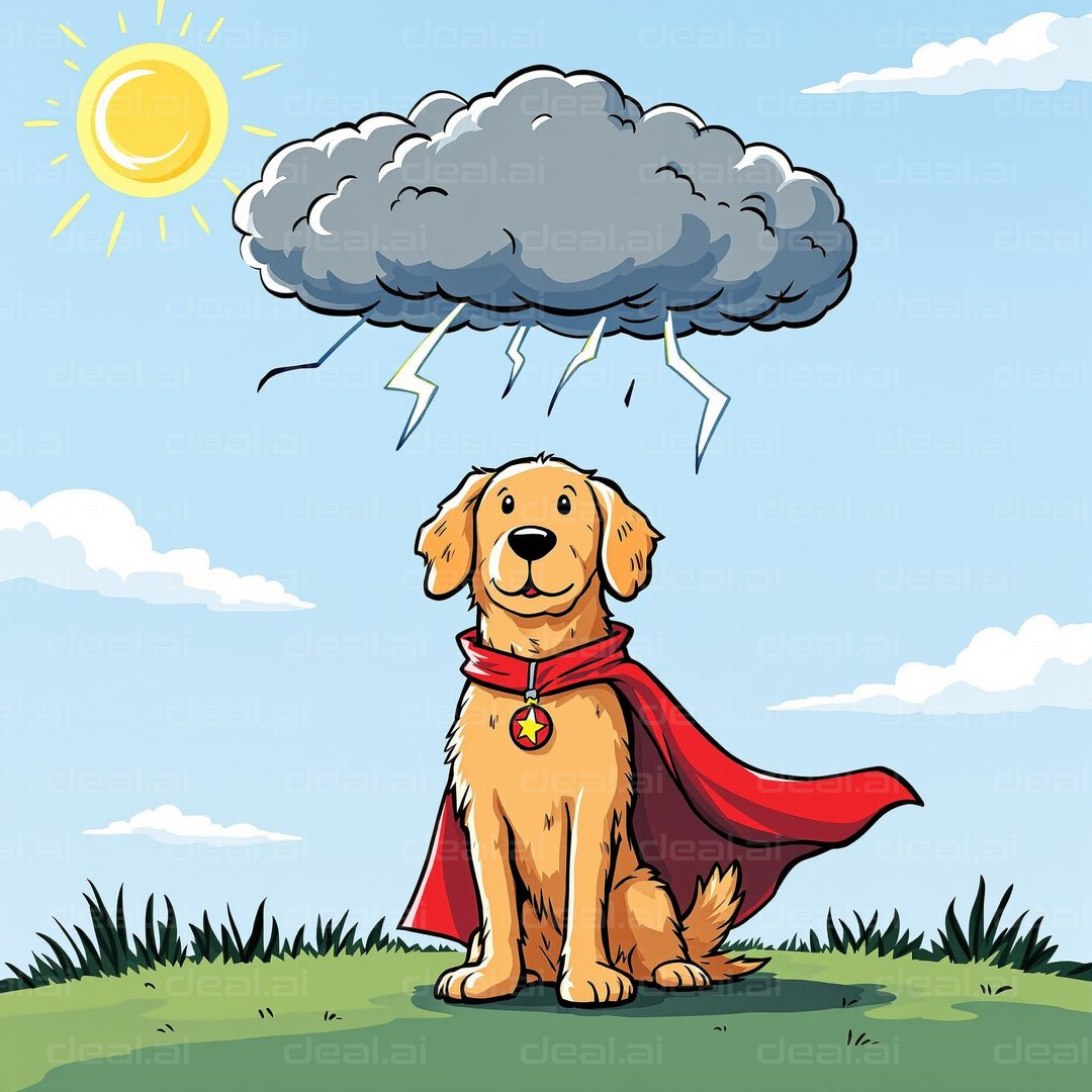 "Hero Dog Faces Stormy Weather"