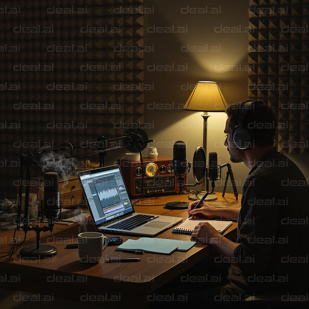 Recording Podcast at Night