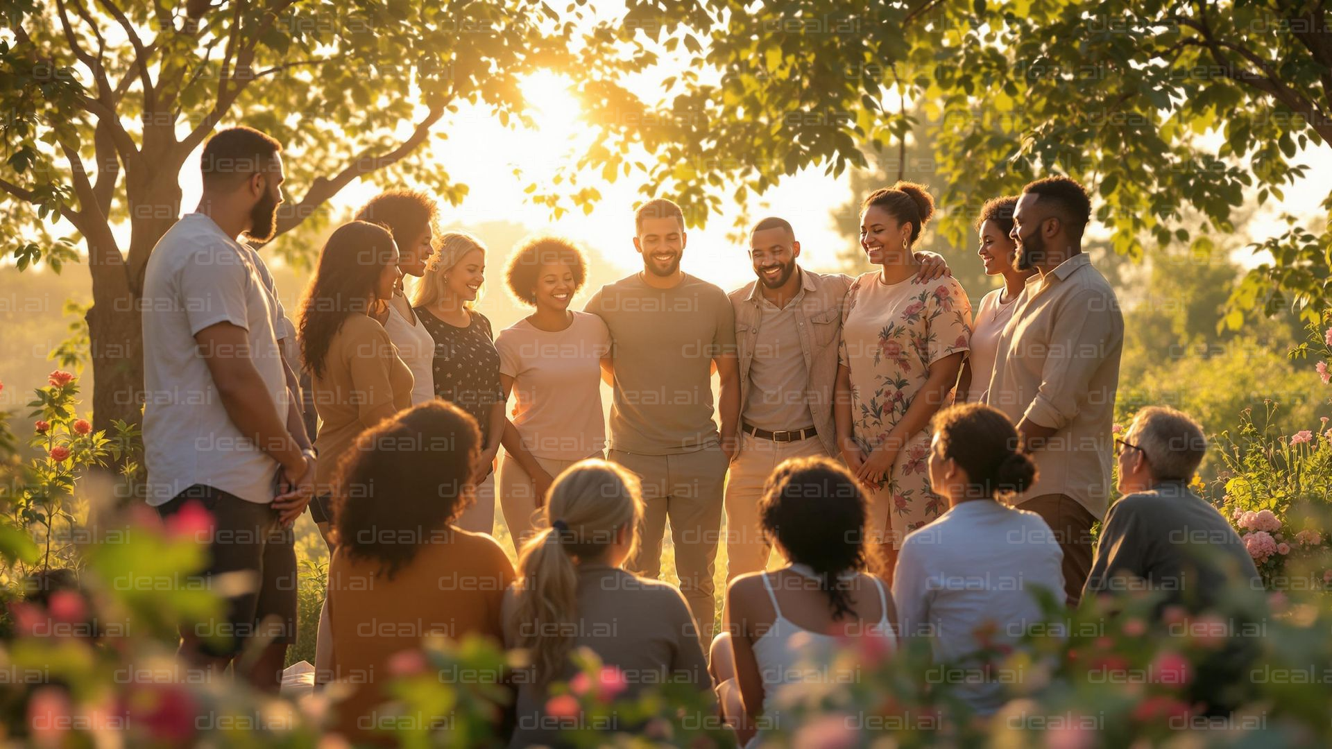 Sunlit Gathering in Nature