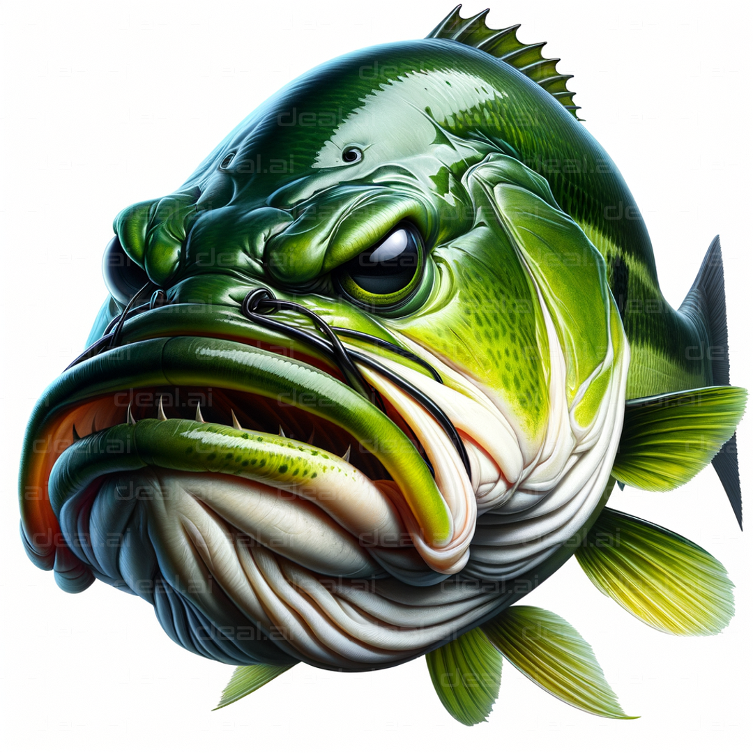 Fierce Green Fish Illustration