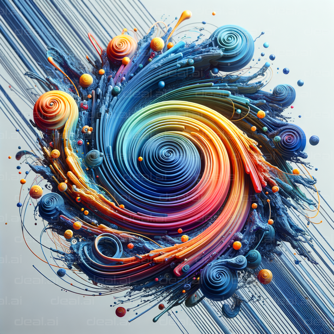 "Vibrant Abstract Swirl of Colors"