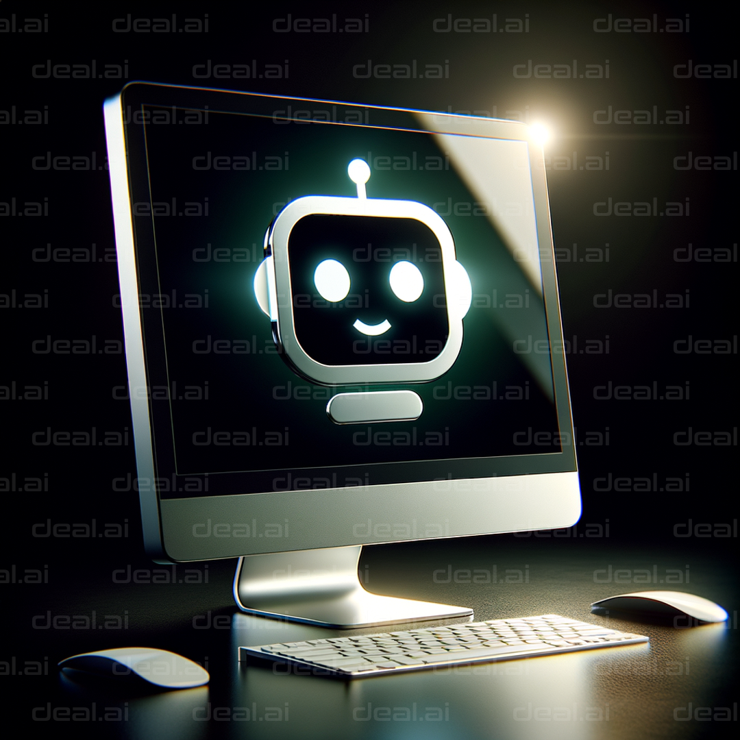 Smiling Robot on Computer Screen