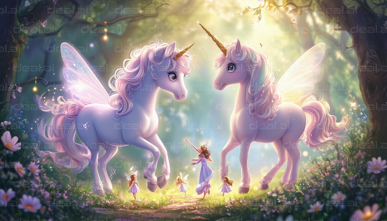 Magical Forest Encounter with Unicorns