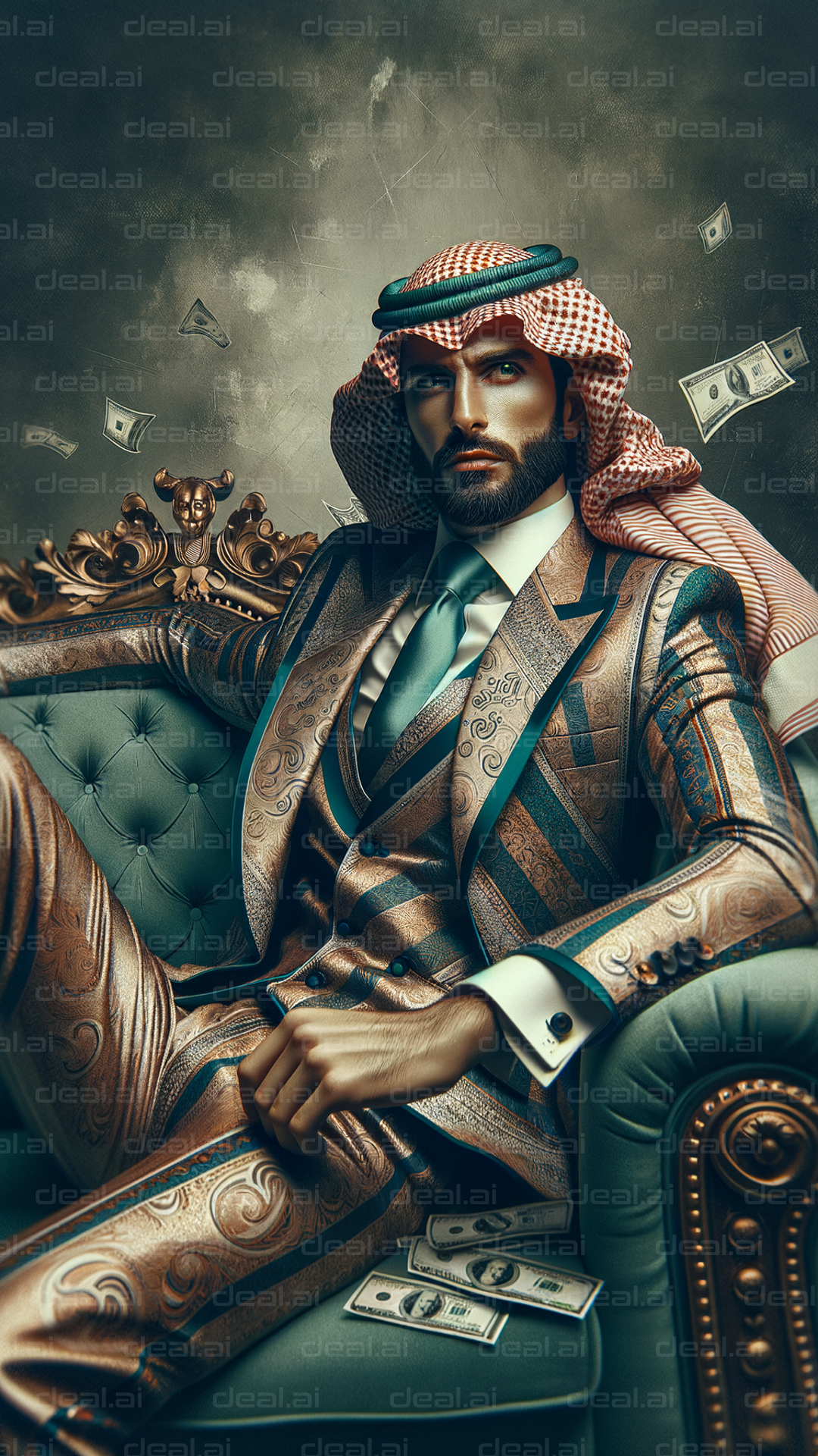 Luxurious Style: Majestic Man in Wealth