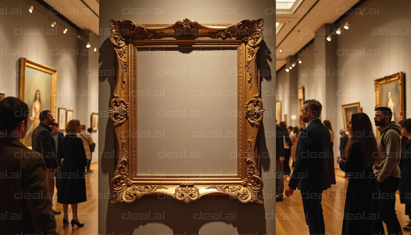 "Empty Frame in Art Gallery Scene"