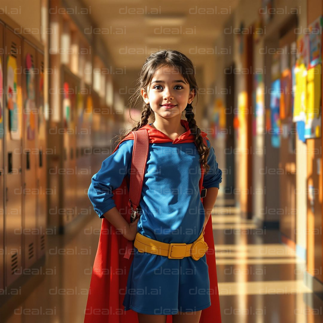 Superhero Student Ready for School