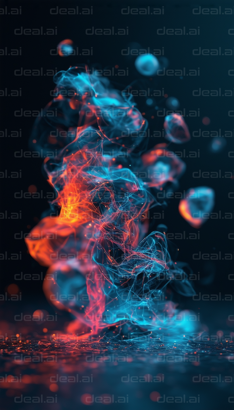 "Neon Particle Explosion"