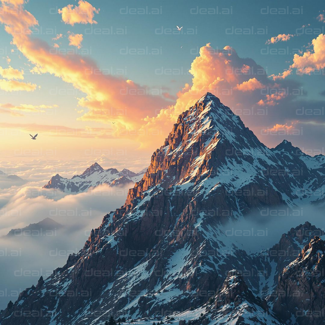 Majestic Mountain at Sunset