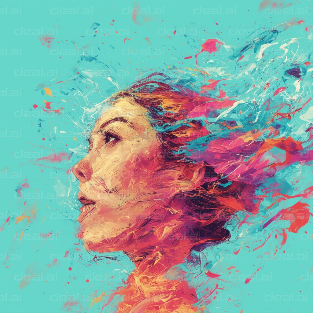 "Colorful Abstract Portrait of a Woman"