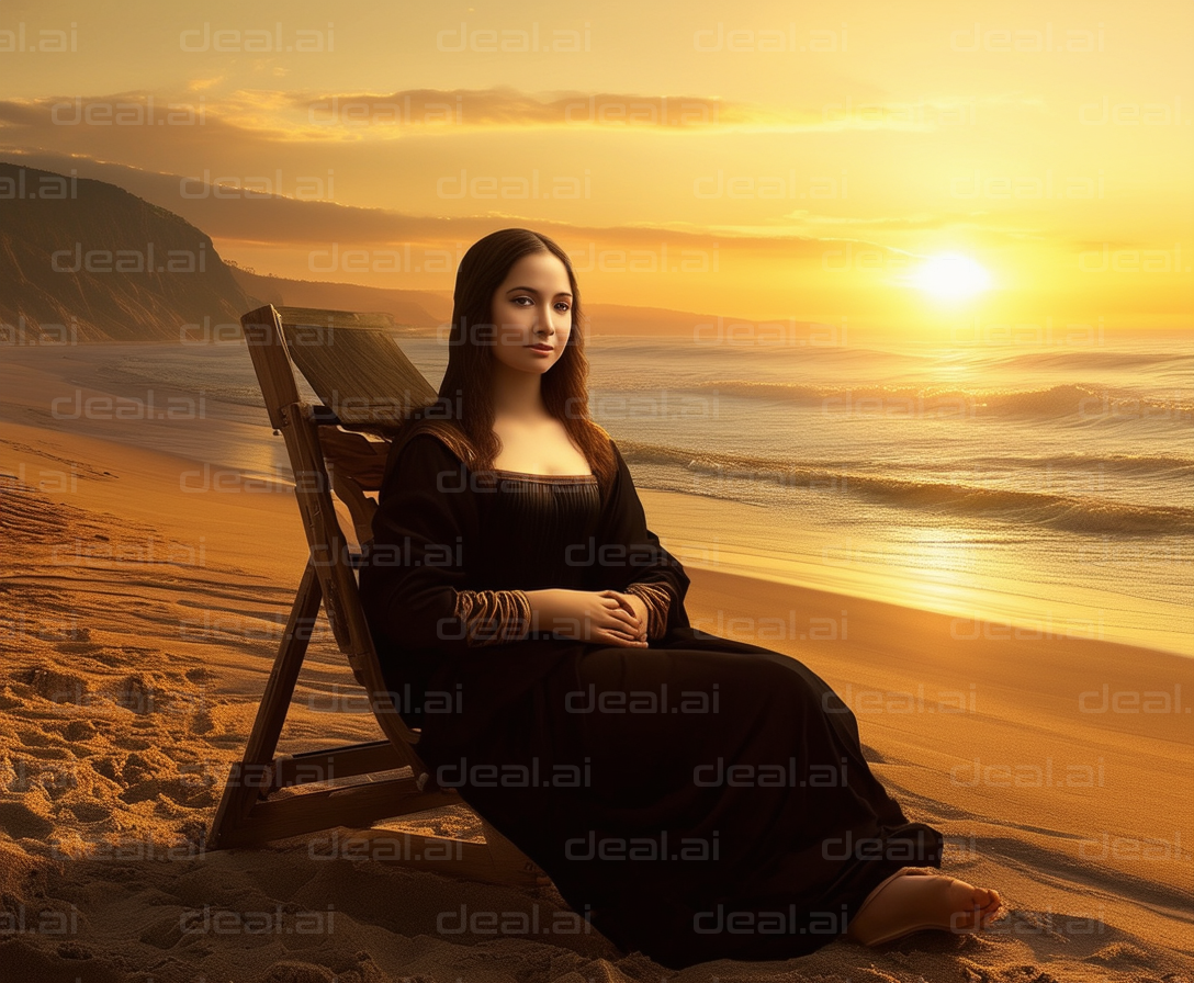 "Mona Lisa at Sunset Beach"