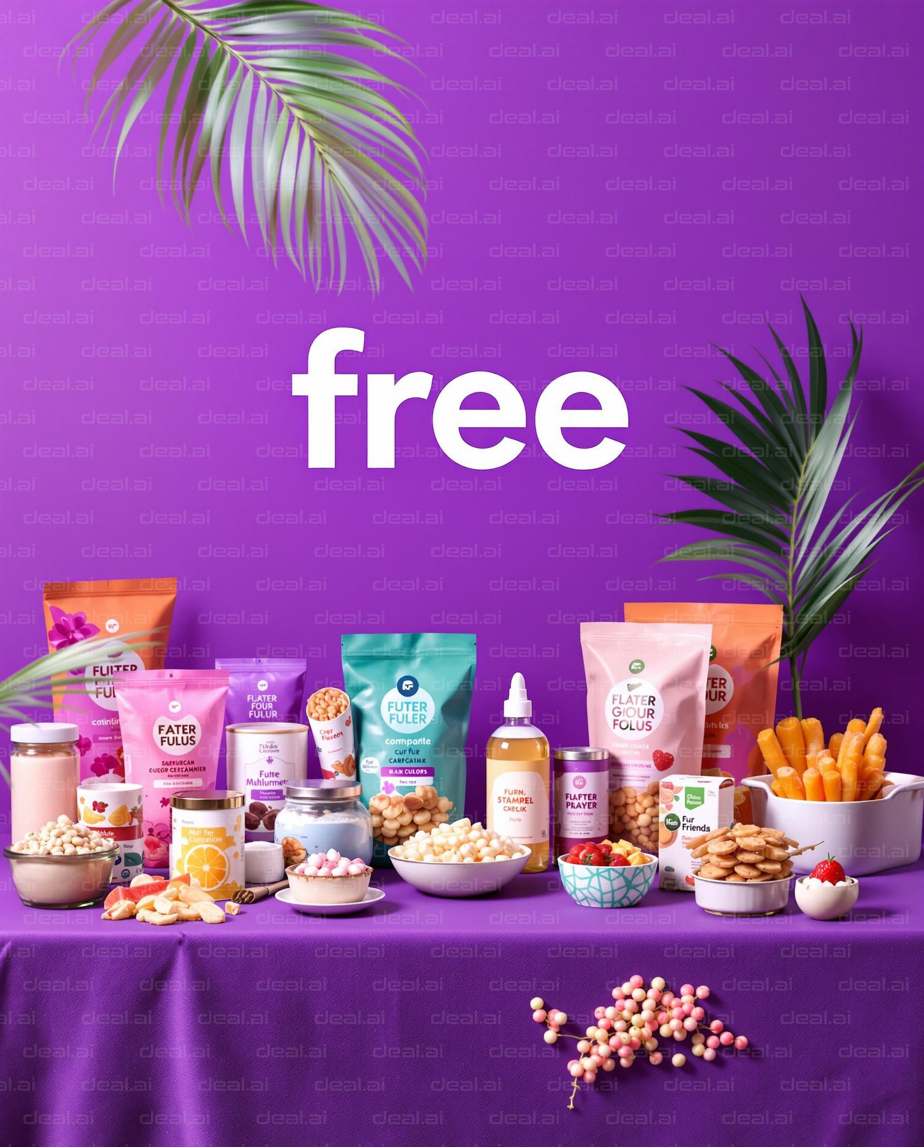 Colorful Snack Display with Purple Theme