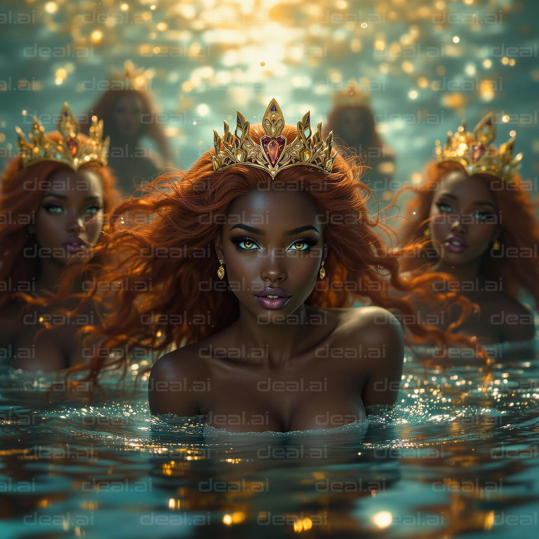 "Mystic Mermaids in Sunlit Waters"