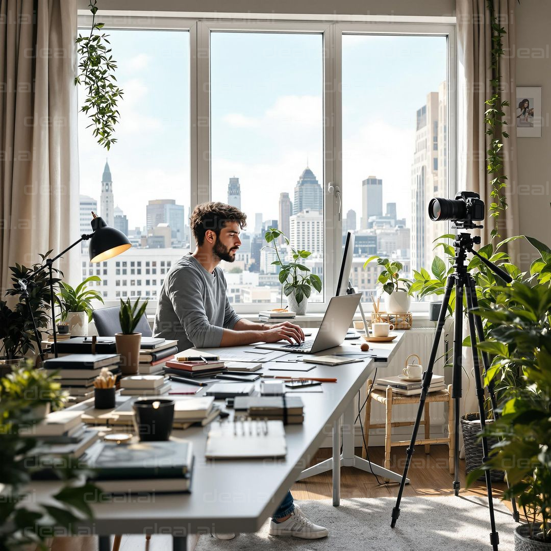 Remote Work in a City Apartment