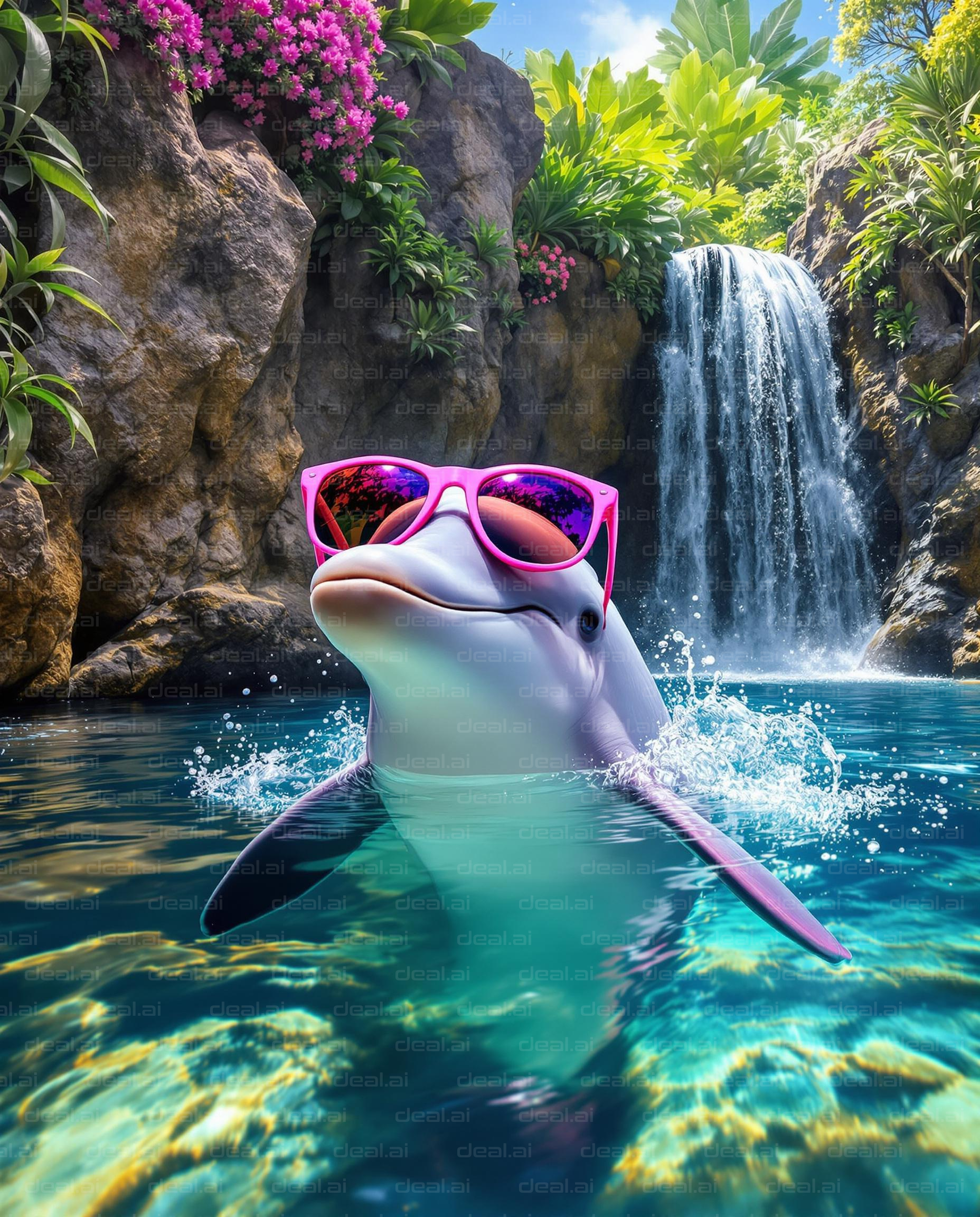 Cool Dolphin in Sunglasses Splashing