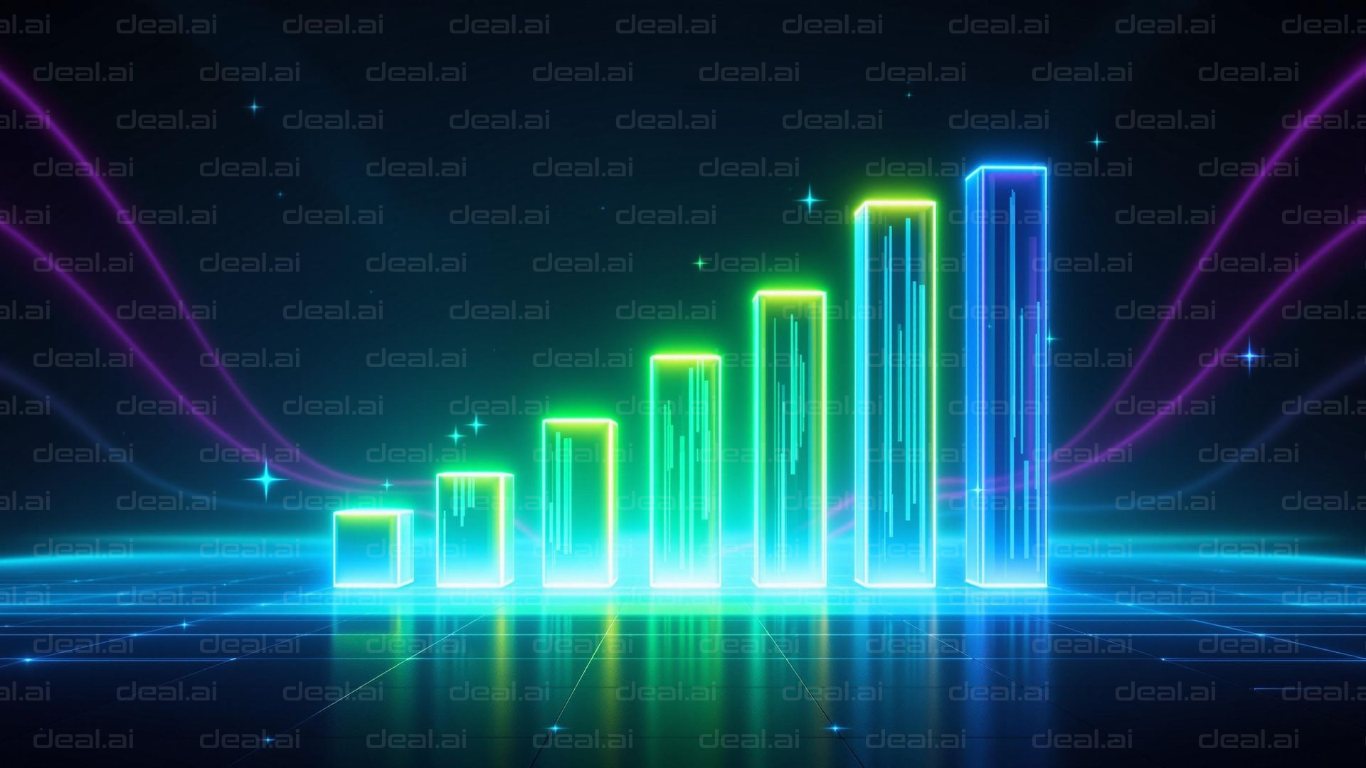 Neon Growth Chart Visualization