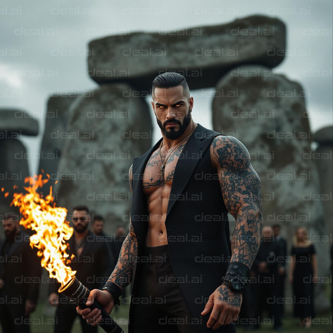Tattooed Vigil in Stone Circle