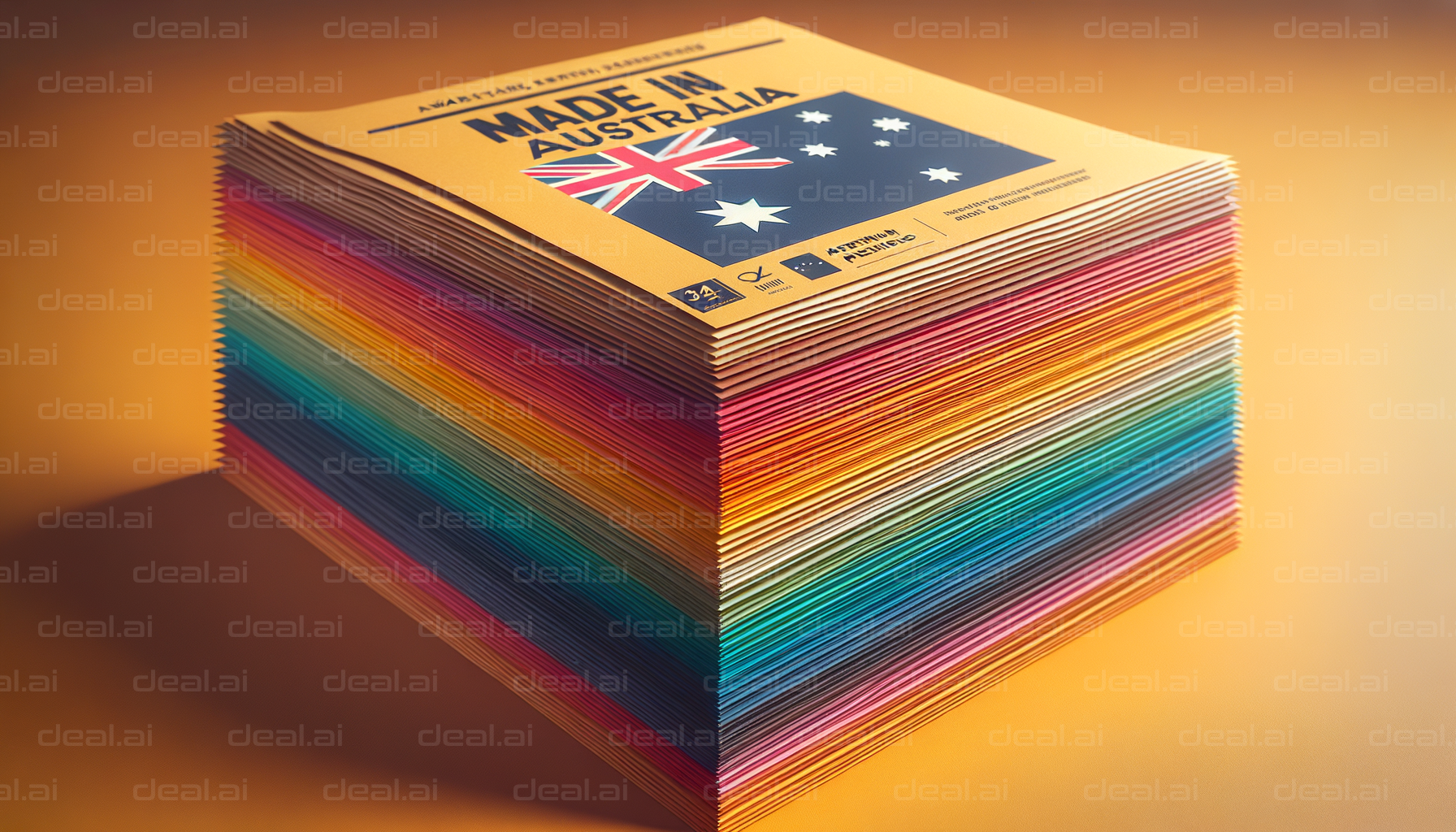 Colourful Stack of Made in Australia Papers