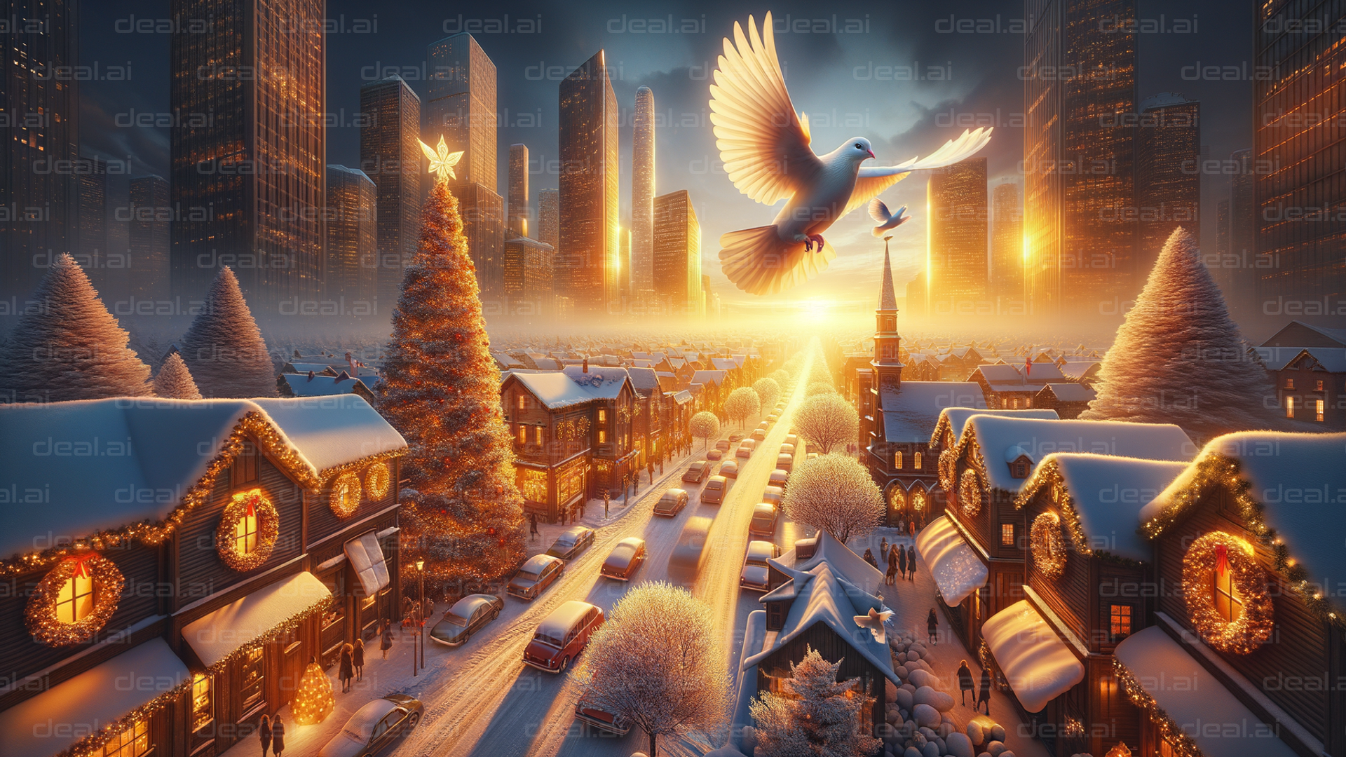 Festive Winter Wonderland Scene