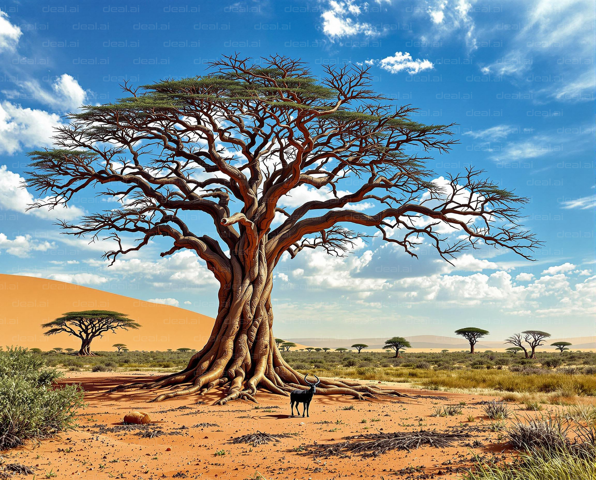 Majestic Desert Tree Scene