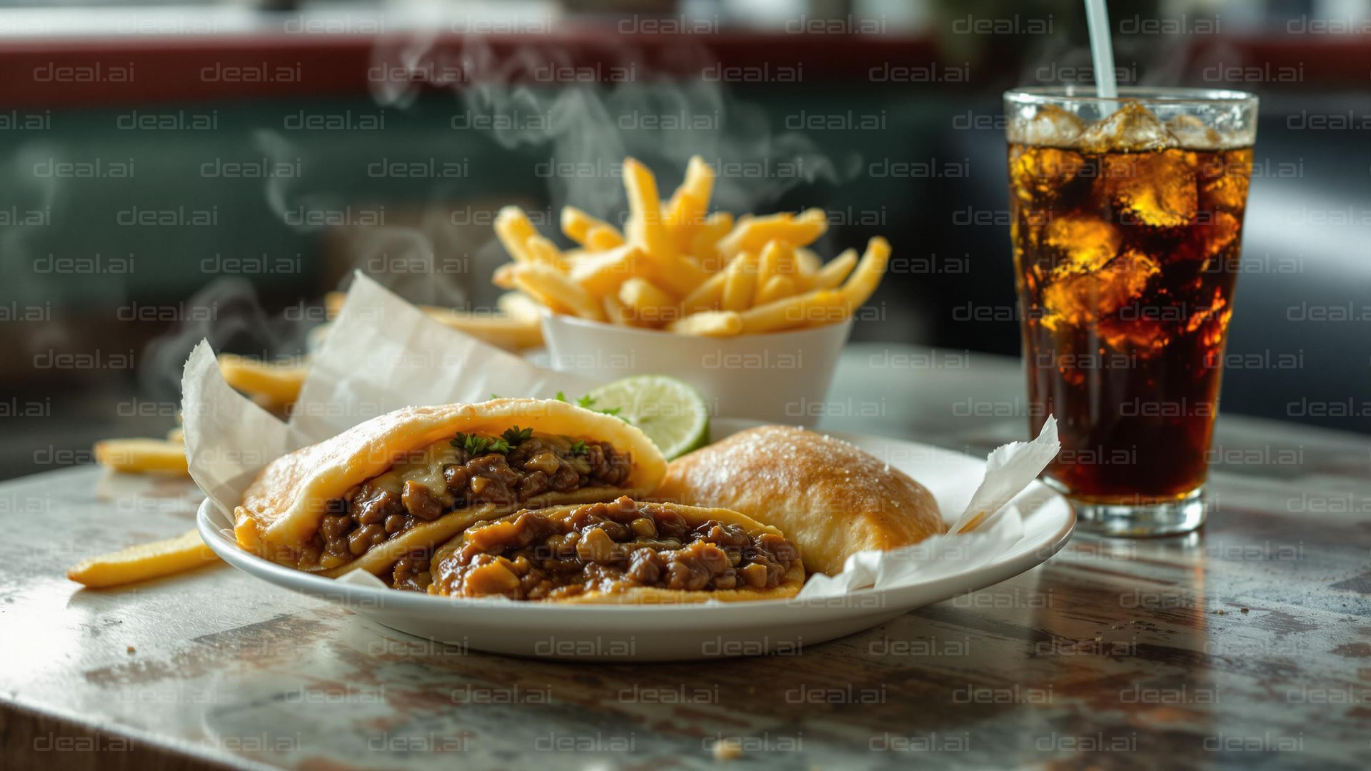 Tasty Meal with Fries and Soda