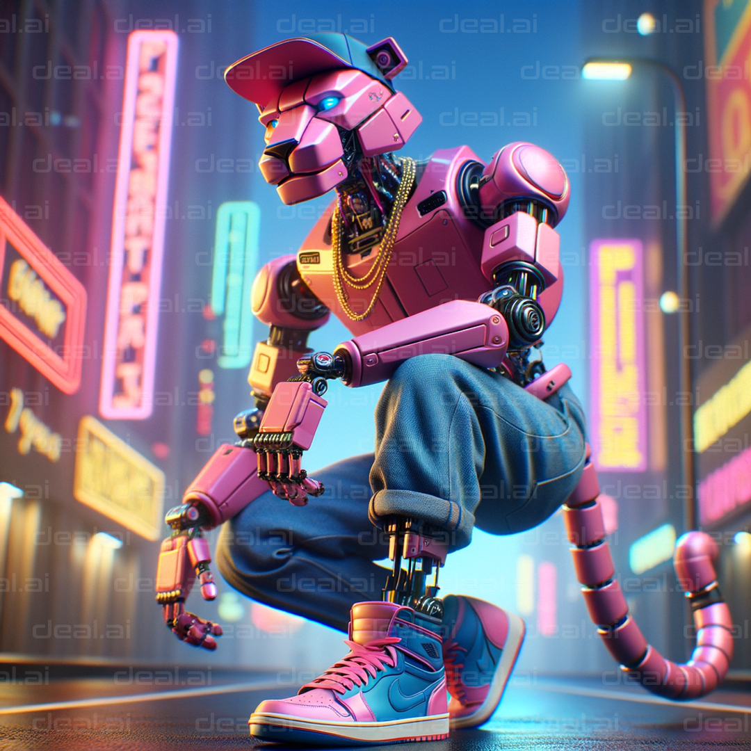 "Cyber Cat in Neon City"