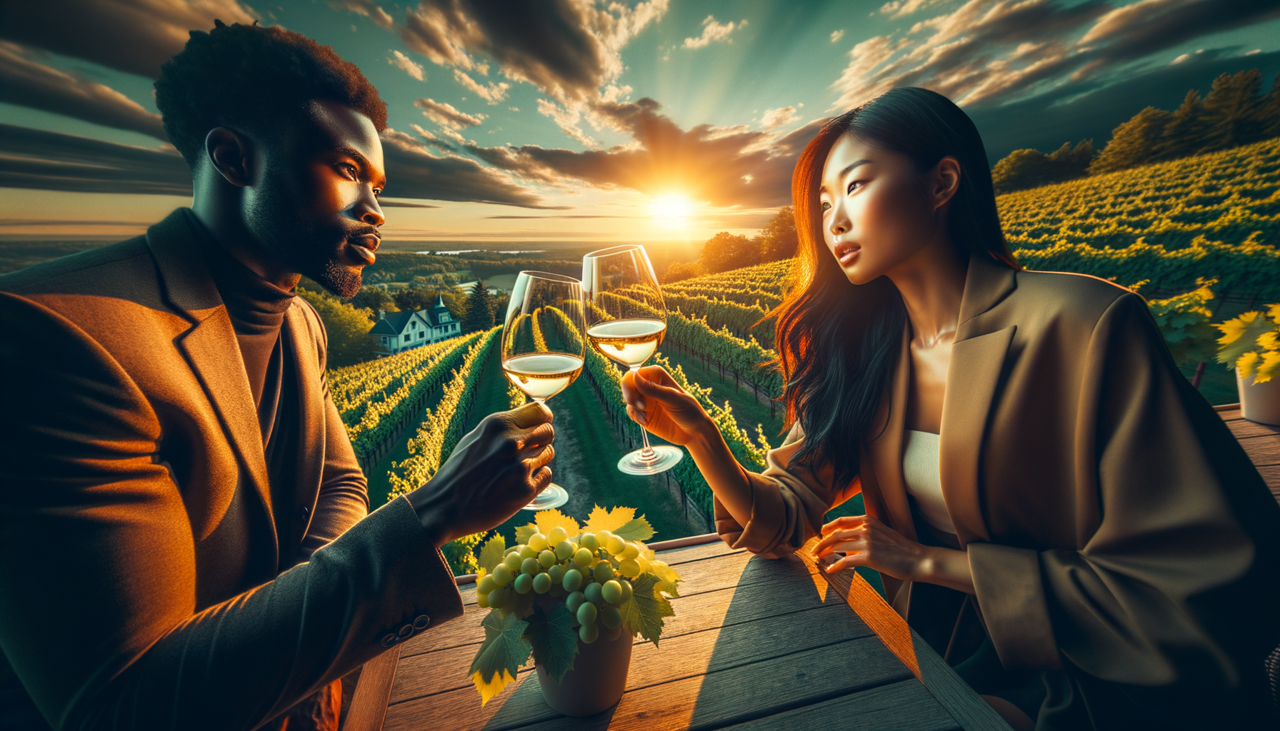 Sunset Toast in a Vineyard