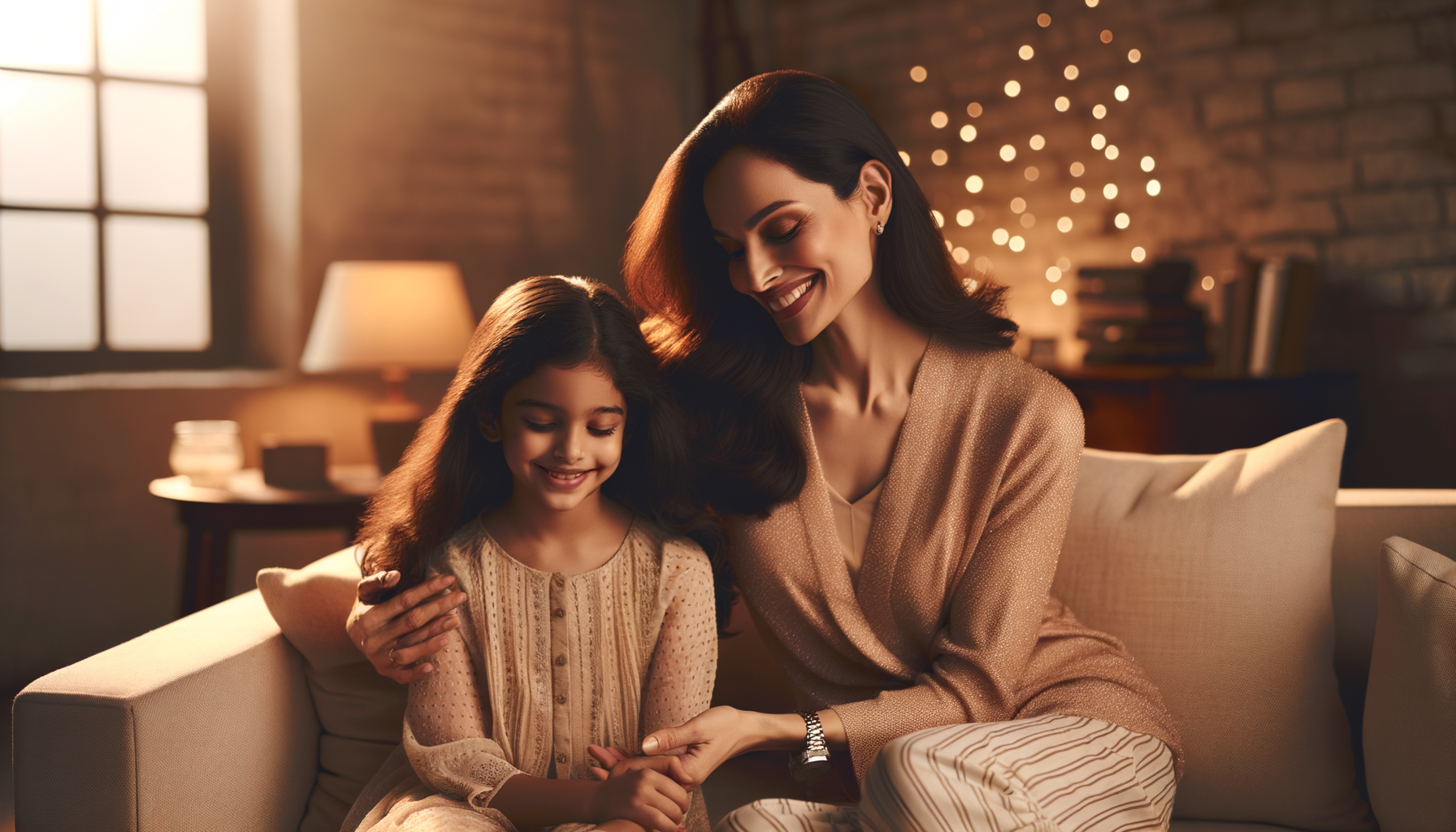 Mother and Daughter's Cozy Evening