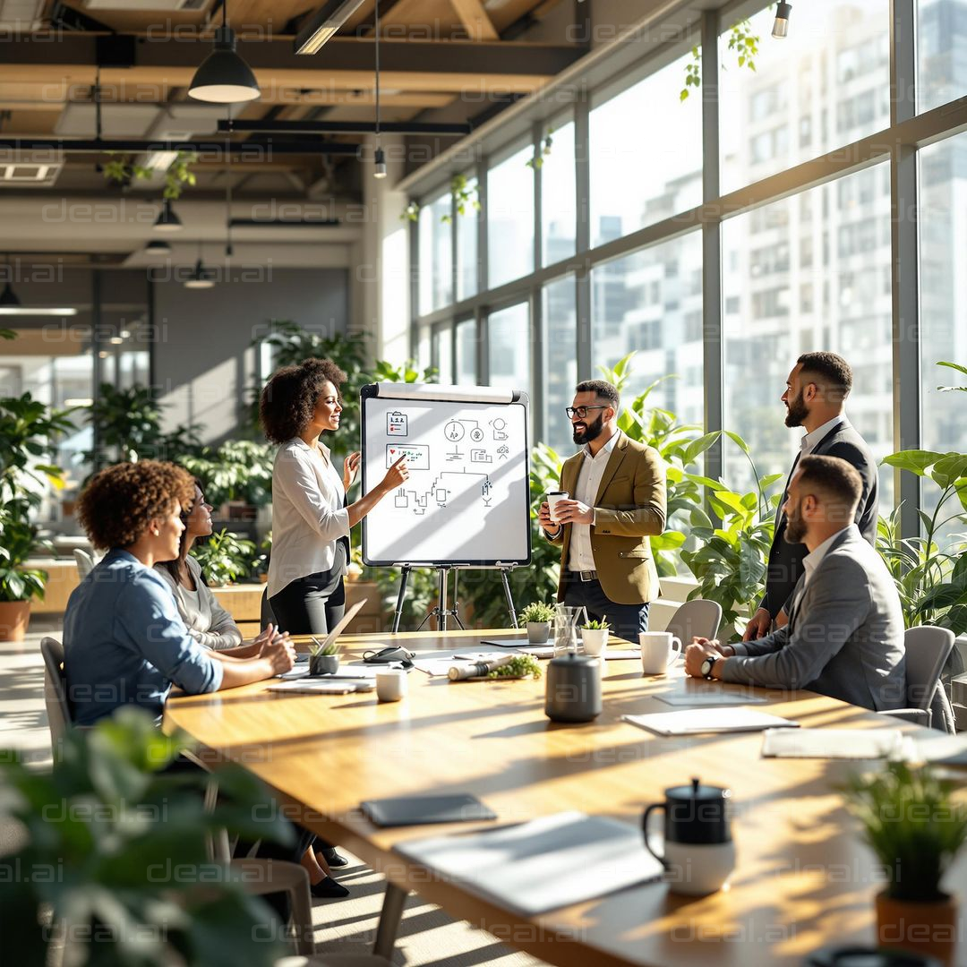 Team Meeting in Modern Office