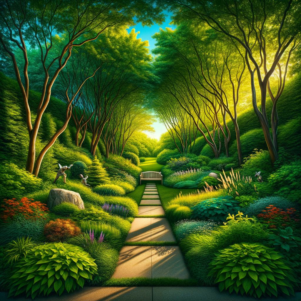 "Enchanting Garden Pathway at Sunrise"