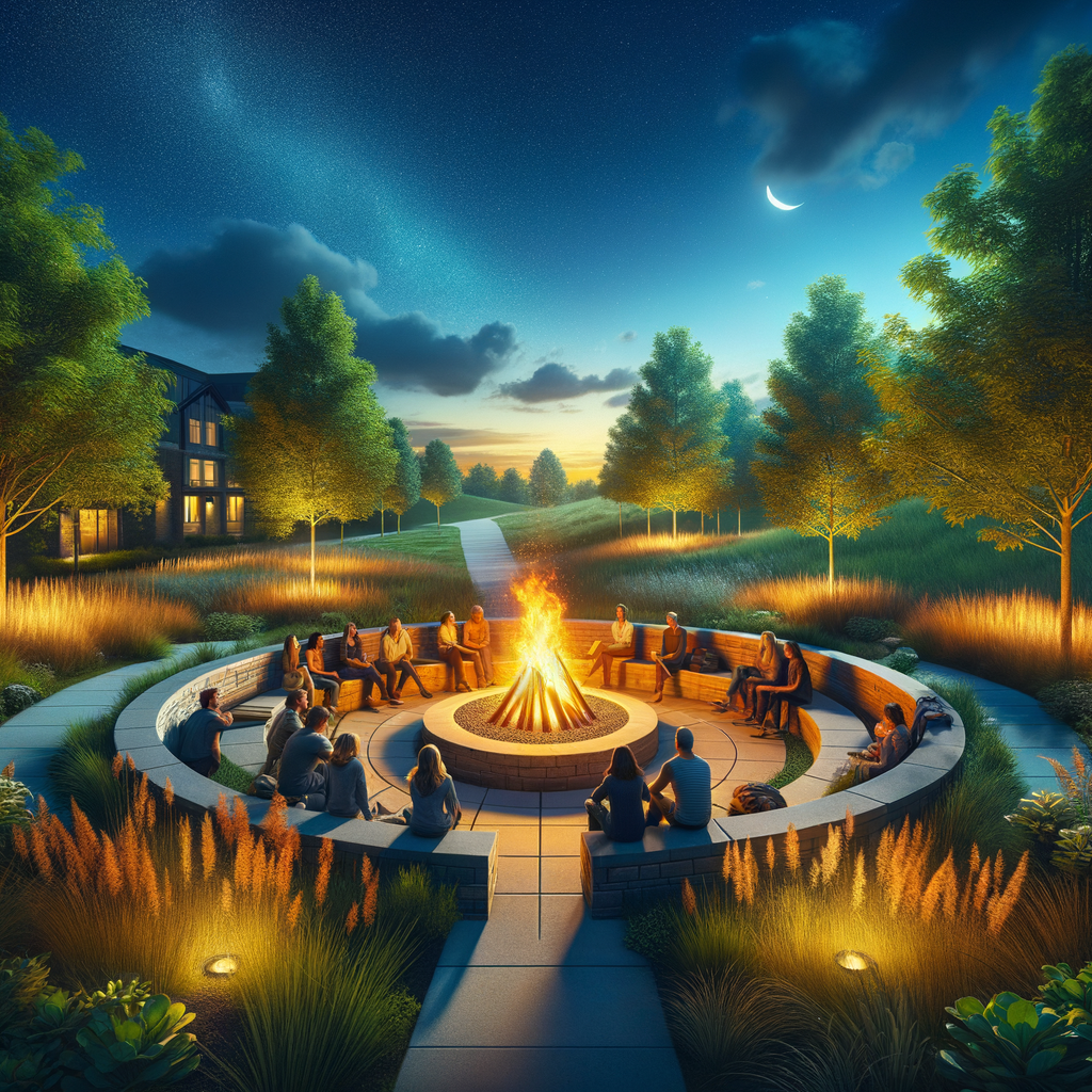 "Campfire Gathering Under Starry Sky"