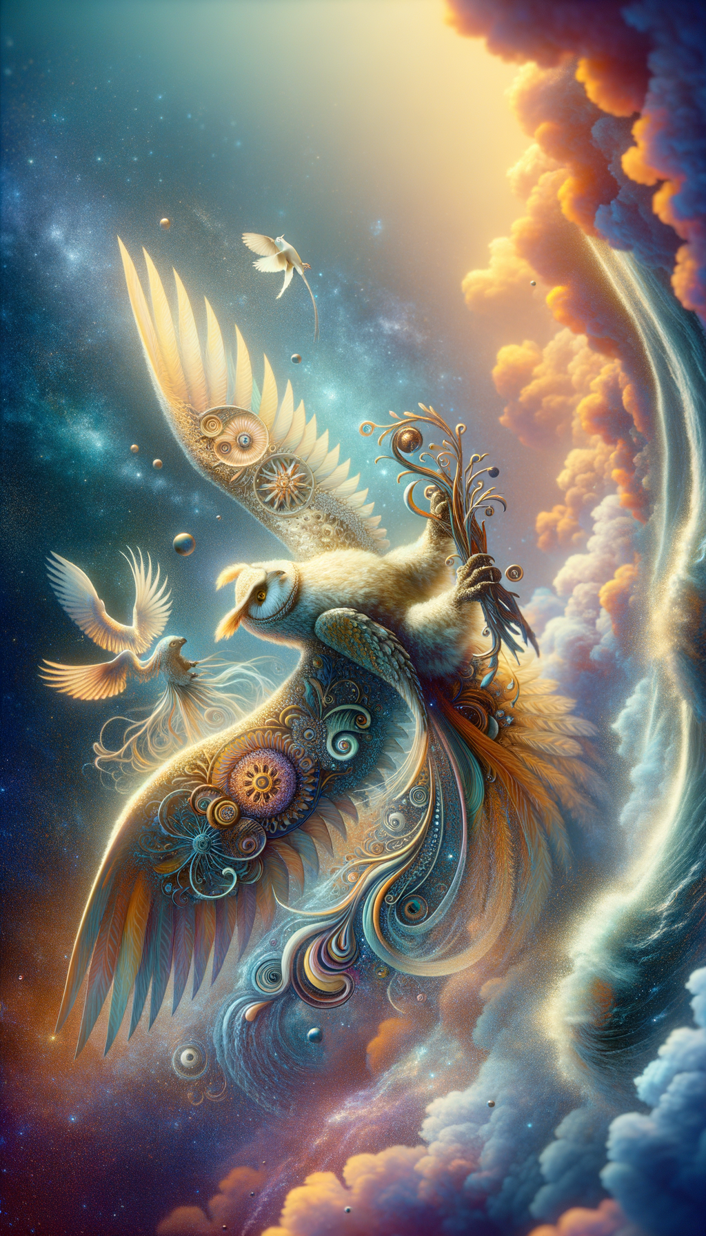 "Celestial Flight of Dream Birds"