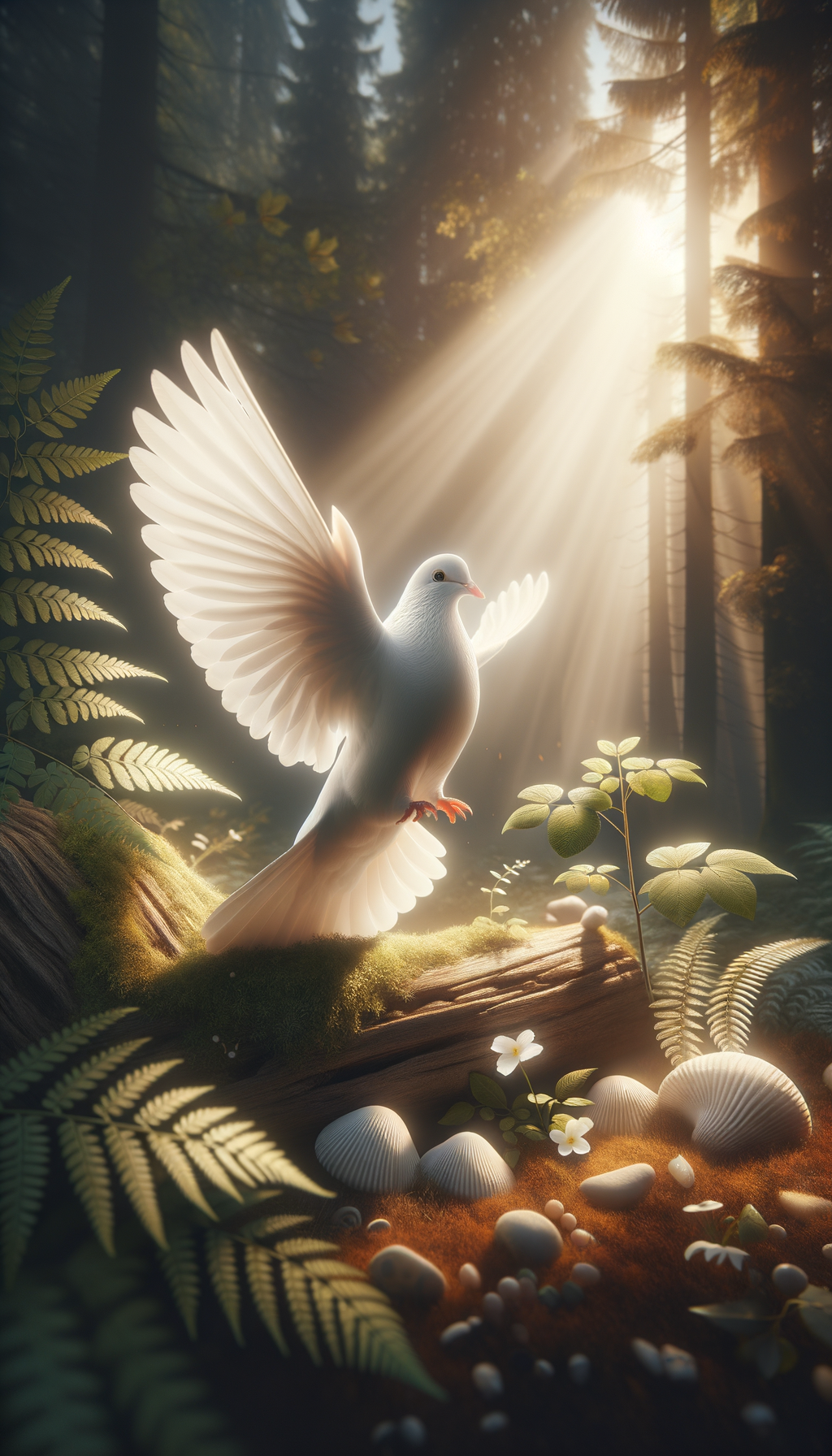 Dove in Enchanted Forest Glow