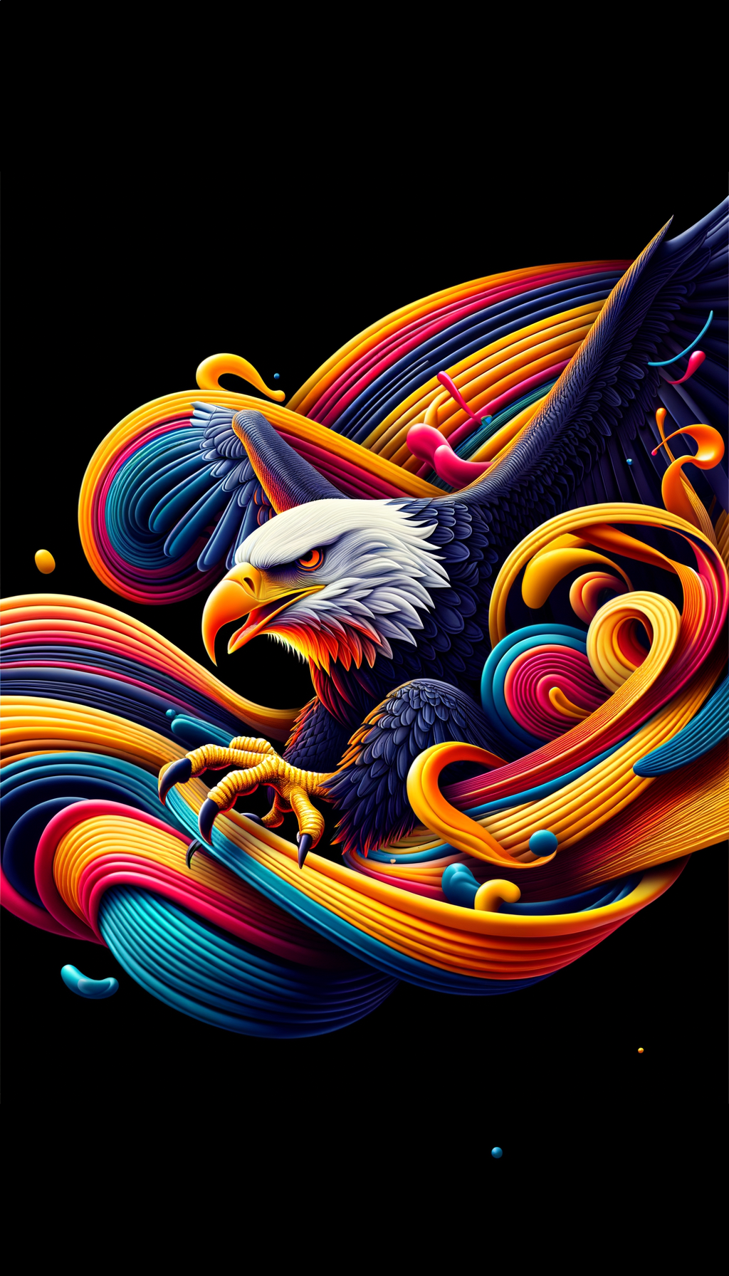 "Vibrant Abstract Eagle in Motion"