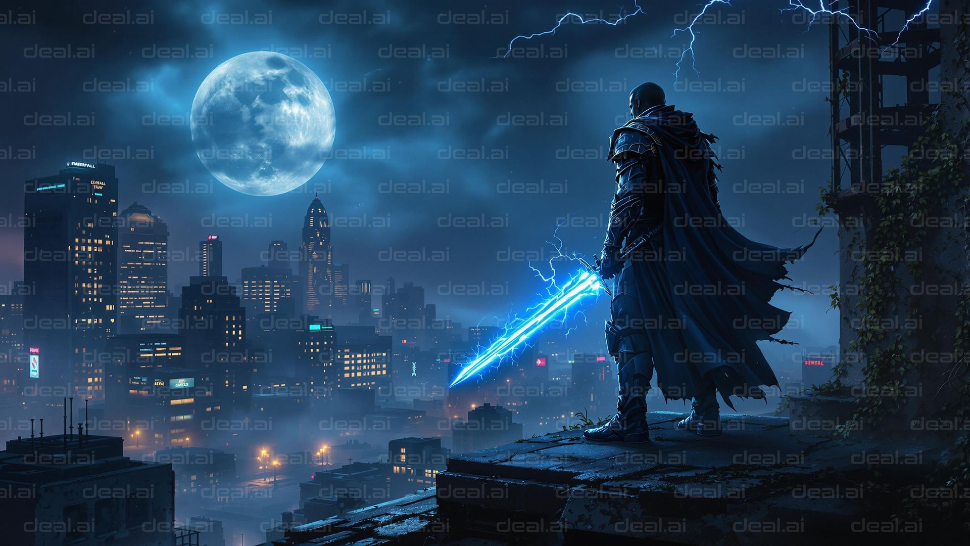 Night Warrior's Moonlit Vigil