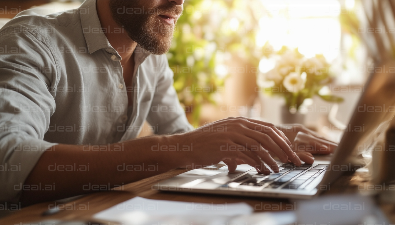 Focused Work at a Sunlit Desk
