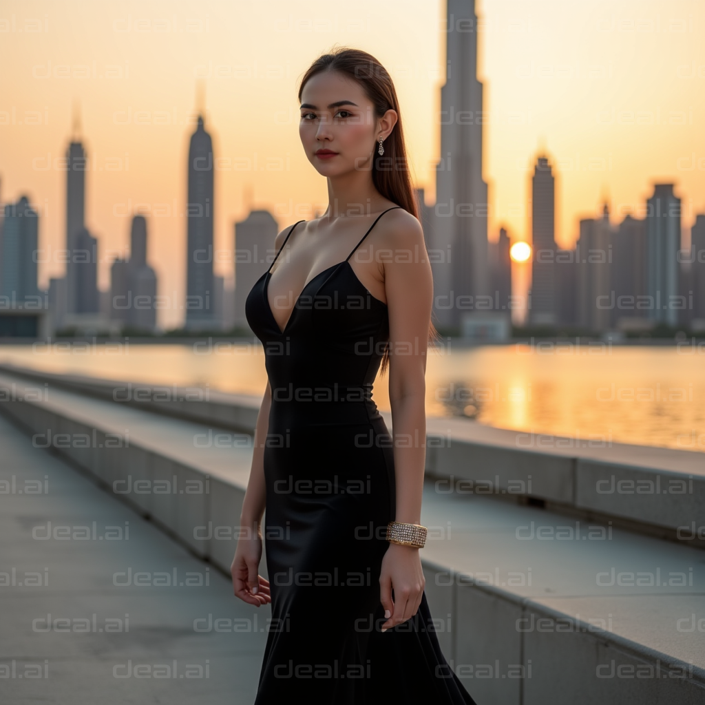 "Elegant Evening in the Cityscape"