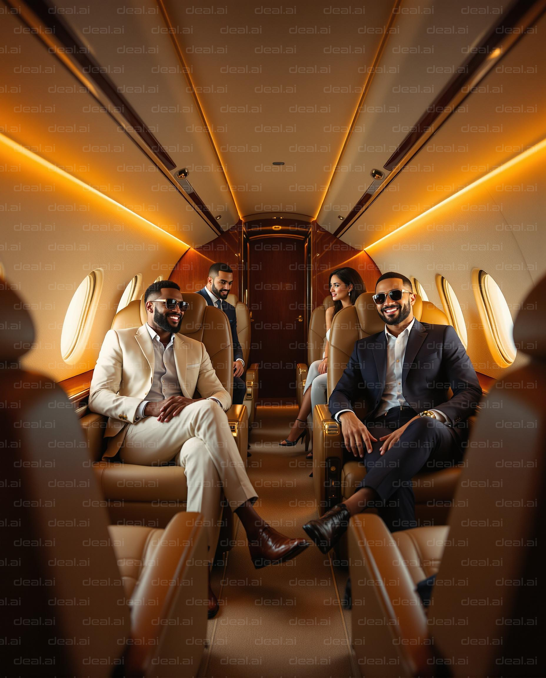 Luxury Jet Travelers Relaxing