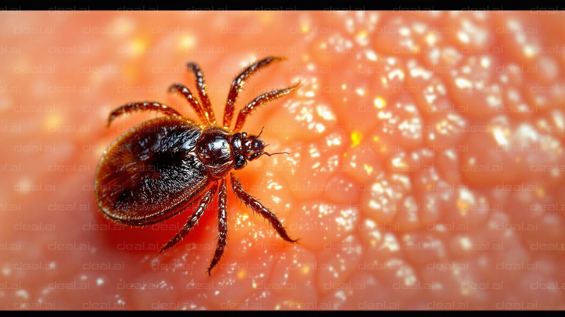 Close-up of a Tick on Skin