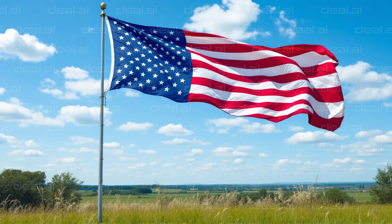 American Flag in the Breeze