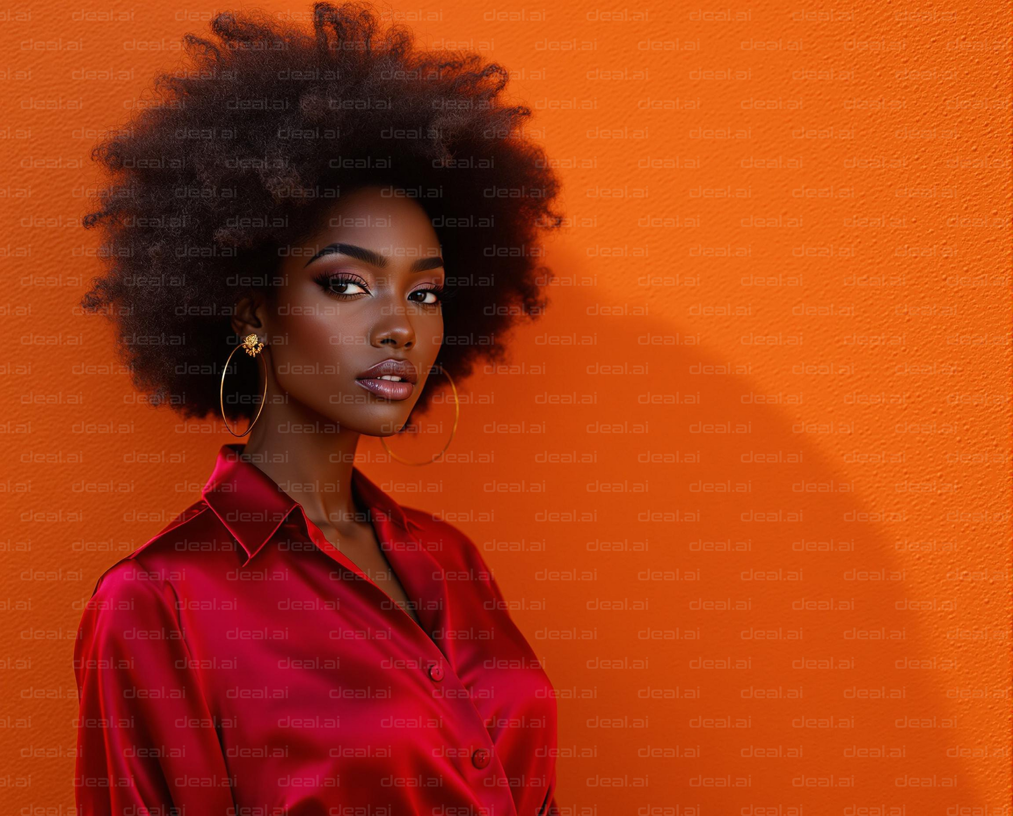Bold Elegance Against Orange Background