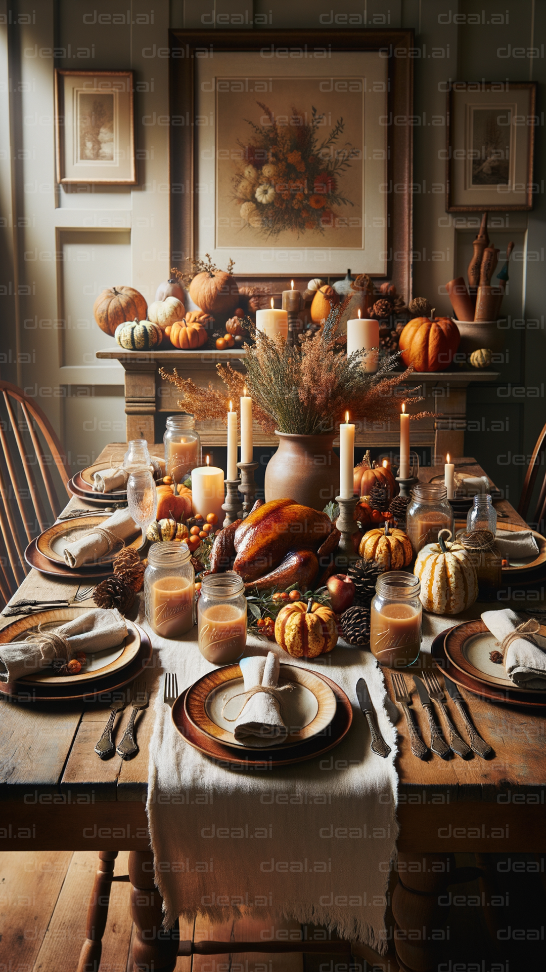 Cozy Autumn Harvest Dinner Table Setup