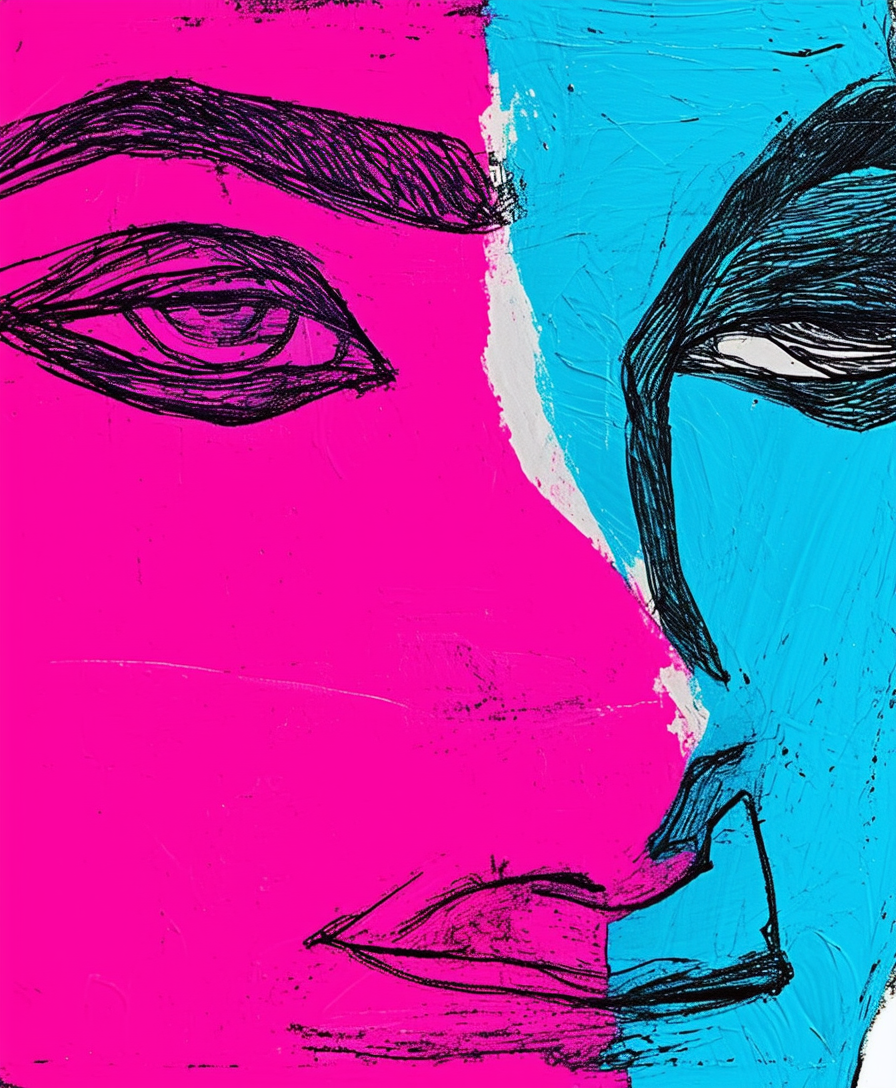 "Color Fusion: Abstract Face Portrait"